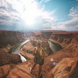 Woman at canyons